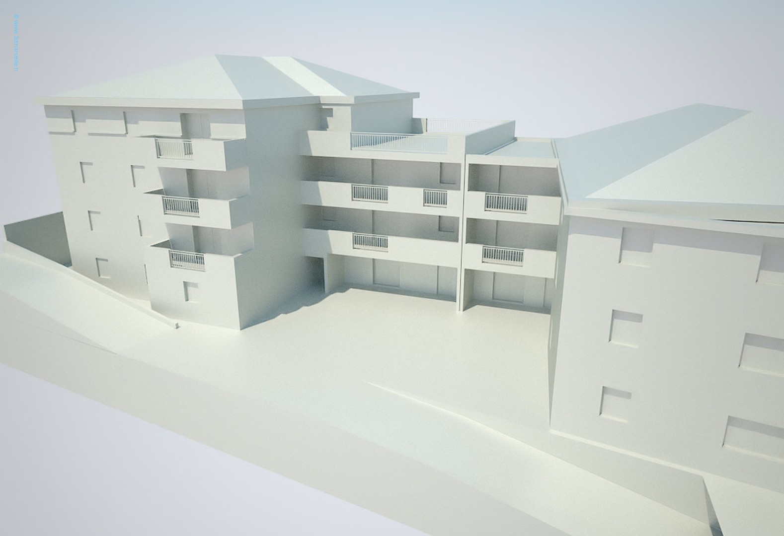 Maquettes virtuelle 3D au blanc les architectes